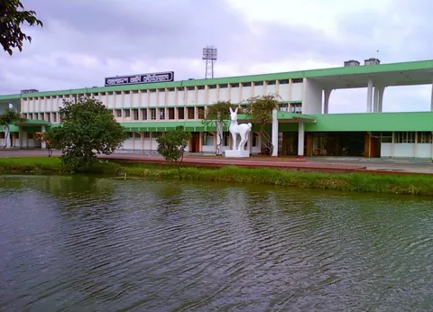 Bangladesh Army Stadium seen across water